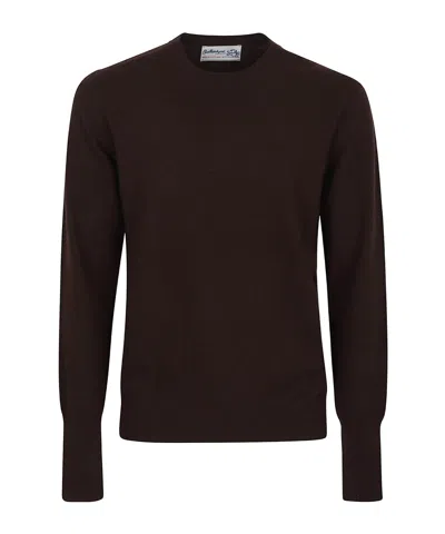 Ballantyne Crew Neck Cashmere Sweater In Brown