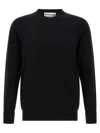 Ballantyne Cashmere Crewneck Sweater With Ribbed Cuffs In Black