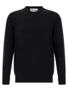 Ballantyne Cashmere Crewneck Sweater With Ribbed Cuffs In Black