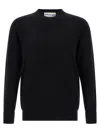 Ballantyne Cashmere Crewneck Sweater With Ribbed Cuffs In Black