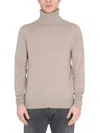 Ballantyne Cross-neck Ribbed Cashmere Turtleneck Sweater In Pink