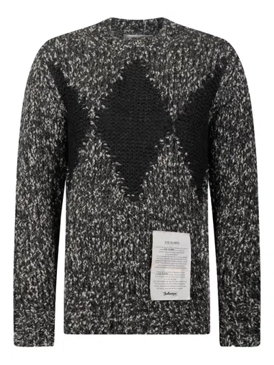 Ballantyne Diamond-detail Sweater In Black