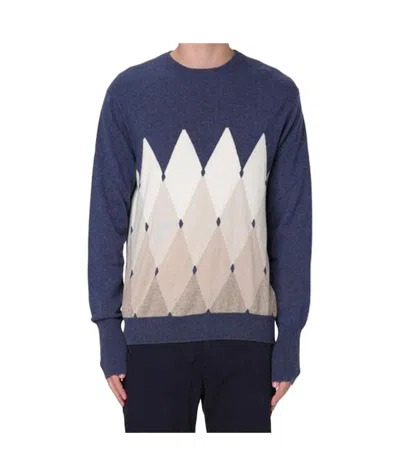 Ballantyne Diamond Inlaid Sweater In Blue