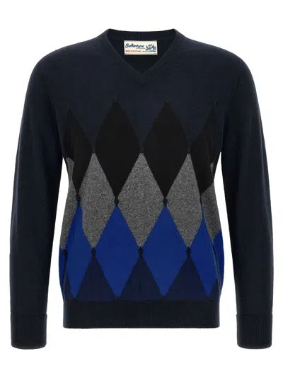 Ballantyne Diamond Intarsia Cashmere Sweater In Multi