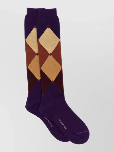 Ballantyne Diamond Knee-length Patterned Socks In Multi