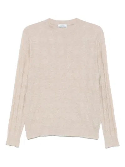 Ballantyne Diamond-knit Sweater In Neutrals