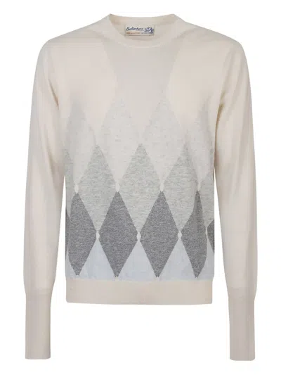 Ballantyne Diamond-pattern Cashmere Sweater In Neutral