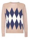 Ballantyne R Neck Pullover In Pink