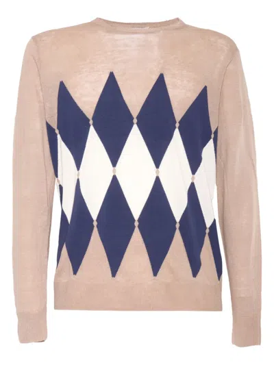 BALLANTYNE DIAMOND-PATTERN CREW-NECK JUMPER