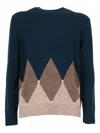 Ballantyne Diamond-pattern Crew-neck Sweater In Multi