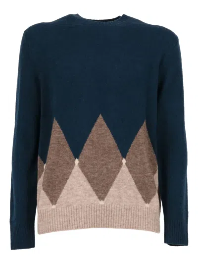 BALLANTYNE DIAMOND-PATTERN CREW-NECK SWEATER
