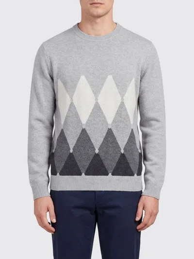 Ballantyne Diamond Pattern Pure Cashmere Crewneck Jumper In Neutral