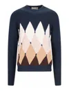 Ballantyne Argyle-intarsia Jumper In Blue
