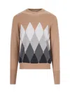 Ballantyne Man Sweater Camel Size 40 Cashmere In Brown