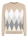 Ballantyne Diamond-print Jumper In Neutrals