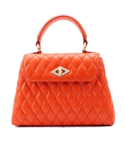 Ballantyne Diamond Quilted Tote Bag In Orange