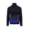 Ballantyne Diamond-shaped Cashmere Turtleneck Sweater In Blue