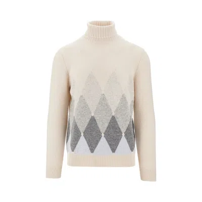 BALLANTYNE DIAMOND-SHAPED CASHMERE TURTLENECK SWEATER