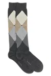Ballantyne Diamond-shaped Socks In Gray