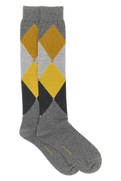 Ballantyne Diamond-shaped Socks In Gray