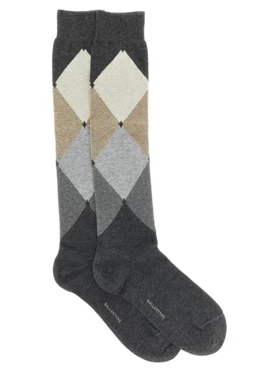 BALLANTYNE DIAMOND-SHAPED SOCKS GRAY