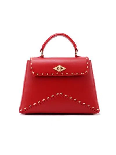 Ballantyne Diamond Studded Tote Bag In Red