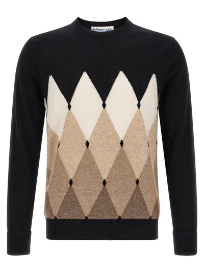 Ballantyne Diamond Sweater In Black