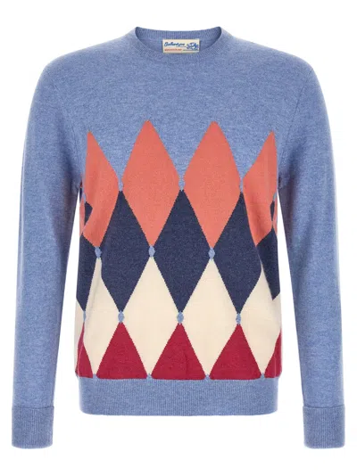 Ballantyne Diamond Sweater In Blue