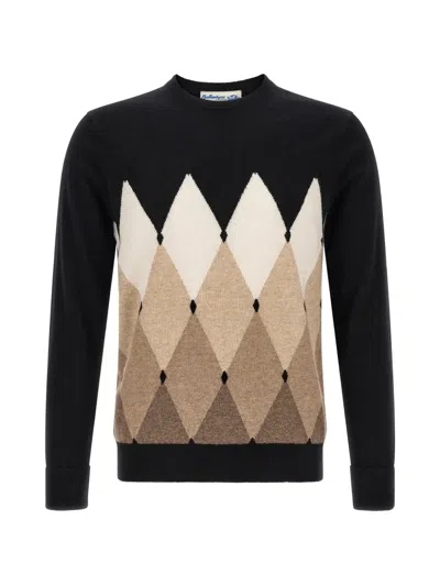 Ballantyne Diamond-inlay Cashmere Sweater In Multi