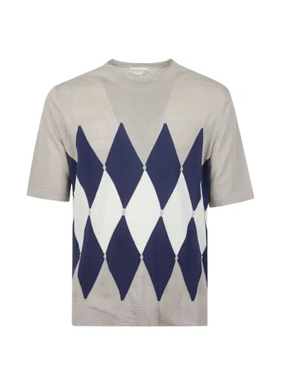 Ballantyne Diamond-pattern Linen T-shirt In Multi