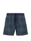 DIAMOND-PATTERN SWIM SHORTS