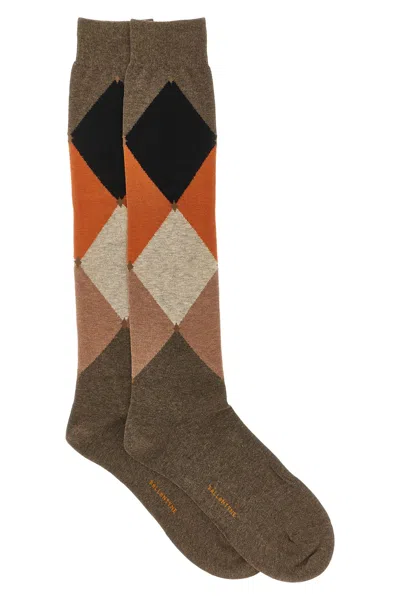 Ballantyne Diamond-shaped Socks In Brown