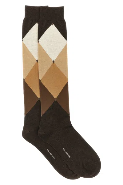 Ballantyne Diamond-shaped Socks In Brown