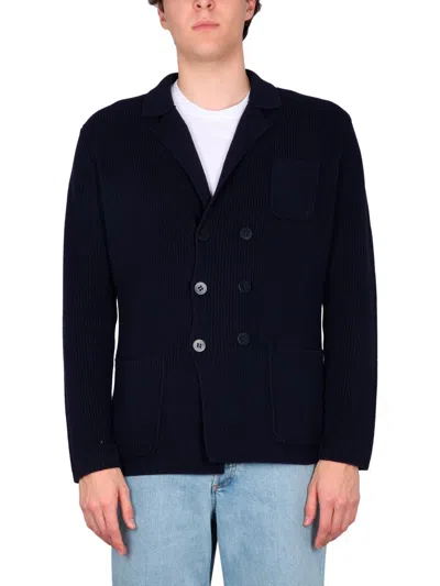 Ballantyne Double-breasted Cardigan Jacket In Blue