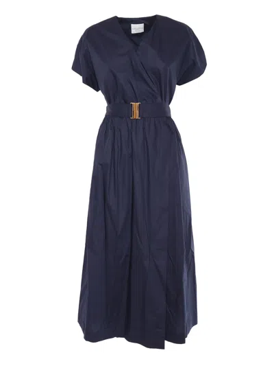 Ballantyne Wrap Dress With Cinched Waist In Blue