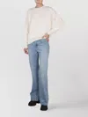 Ballantyne White Solid Crew Neck Sweater In White