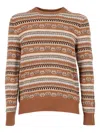Ballantyne Fairisle Crew-neck Sweater In Brown