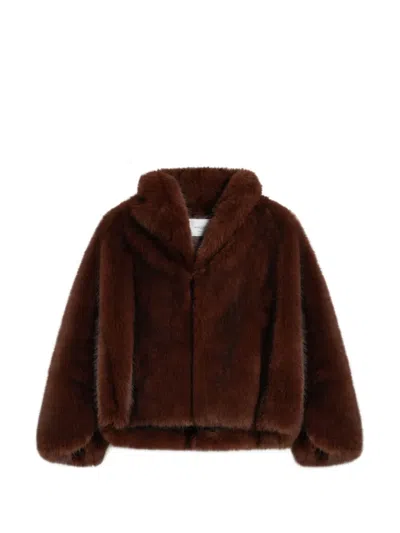 Ballantyne Faux-fur Shawl-collar Jacket In Brown
