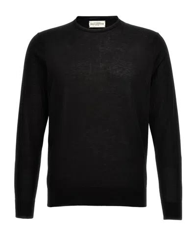 Ballantyne Fine-knit Cotton Jumper In Black