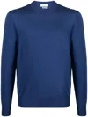 Ballantyne Fine-knit Crew-neck Jumper In Blue