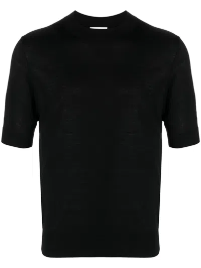 Ballantyne Fine-knit Wool T-shirt In Black