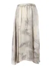Ballantyne Flowing White Viscose Skirt With Classic Silhouette In Multi