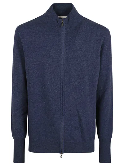 Ballantyne Full Zip Cardigan In Denim