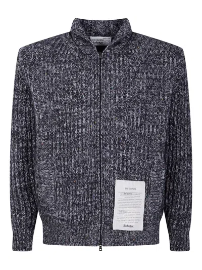 Ballantyne Full-zip Raw Diamond Cardigan In Black