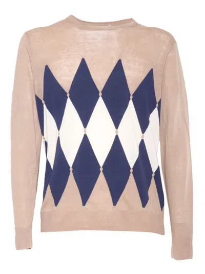 Ballantyne R Neck Pullover In Beige