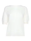 Ballantyne Woman Sweater White Size 4 Cotton In Bianco