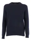 Ballantyne Round-neck Ribbed Sweater In Blue