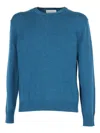 Ballantyne Ribbed Crew-neck Sweater In Blue