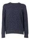 Ballantyne Lightweight Round Neck Pullover In Blue