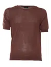 Ballantyne Short Sleeves Pullover In Brown